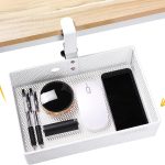 Euyona Mesh Desk Organizer and Clamp-on Swivel Pencil Drawer, Desk Hidden Desk Organizer Extra Sturdy C-Clamp Mount System and Easy to Instal, Home Office Art Supply Storage Box (Black)